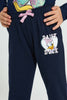 Redtag-Navy-Donal-Duck-Print-Track-Joggers-Girls-2 to 8 Years