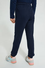 Load image into Gallery viewer, Redtag-Navy-Donal-Duck-Print-Track-Joggers-Girls-2 to 8 Years
