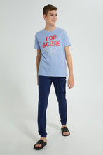 تنزيل الصورة على معرض الصور، Redtag-Blue-Top-Scorer-3Pc-Night-Suit-Pyjama-Sets-Senior-Boys-9 to 14 Years
