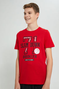 Redtag-Red-Slam-Dunk-3Pc-Night-Suit-Pyjama-Sets-Senior-Boys-9 to 14 Years