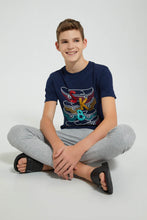 تنزيل الصورة على معرض الصور، Redtag-Navy-Skate-Night-Suit-Pyjama-Sets-Senior-Boys-9 to 14 Years
