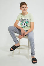 Load image into Gallery viewer, Redtag-Olive-Cracker-Football-3Pc-Night-Suit-Pyjama-Sets-Senior-Boys-9 to 14 Years
