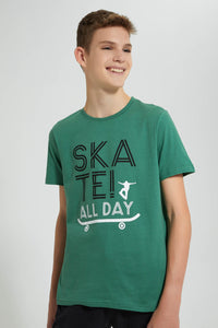 Redtag-Olive-Skate-All-Day-Night-Suit-Pyjama-Sets-Senior-Boys-9 to 14 Years