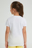 Redtag-White-Slogan-T-Shirt-Colour:White,-Filter:Girls-(2-to-8-Yrs),-Girls-T-Shirts,-New-In,-New-In-GIR,-Non-Sale,-S22B,-Section:Kidswear,-TBL-Girls-2 to 8 Years