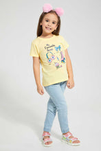 Load image into Gallery viewer, Redtag-Yellow-Slogan-Tee-Blouses-Girls-2 to 8 Years
