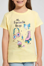 Load image into Gallery viewer, Redtag-Yellow-Slogan-Tee-Blouses-Girls-2 to 8 Years
