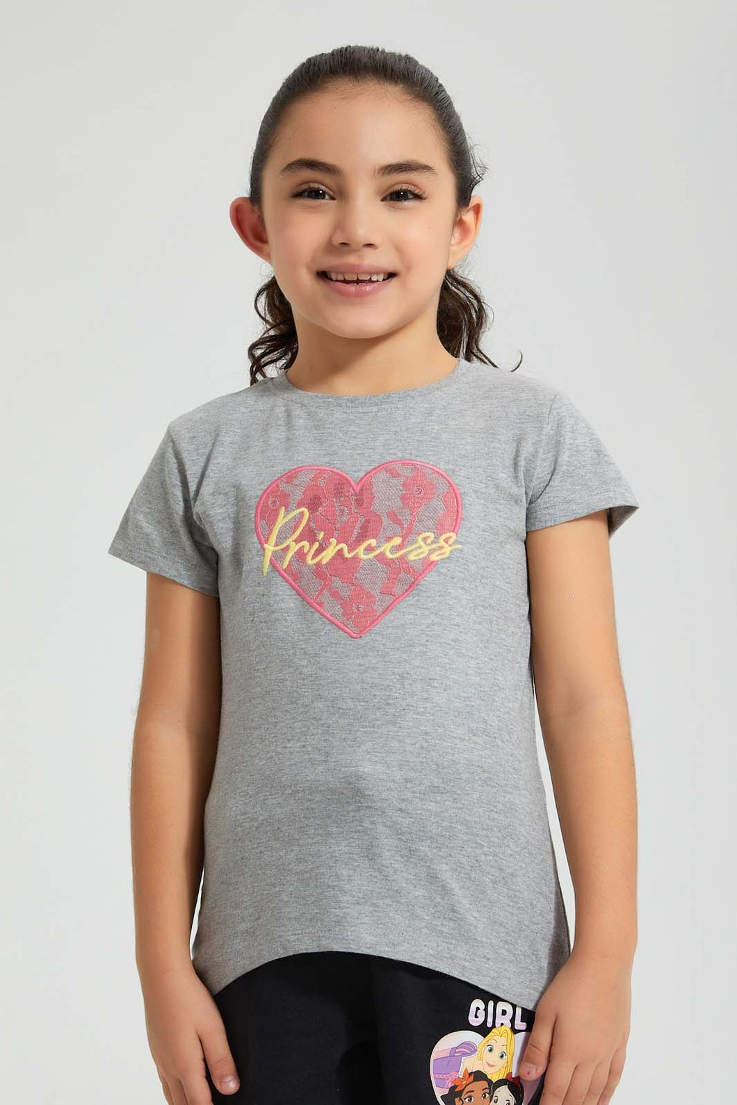 Redtag-Grey-Laced-Lurex-Embroideredroidery-T-Shirt-Colour:Grey,-Filter:Girls-(2-to-8-Yrs),-Girls-T-Shirts,-New-In,-New-In-GIR,-Non-Sale,-S22B,-Section:Kidswear,-TBL-Girls-2 to 8 Years