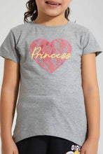 Load image into Gallery viewer, Redtag-Grey-Laced-Lurex-Embroideredroidery-T-Shirt-Colour:Grey,-Filter:Girls-(2-to-8-Yrs),-Girls-T-Shirts,-New-In,-New-In-GIR,-Non-Sale,-S22B,-Section:Kidswear,-TBL-Girls-2 to 8 Years
