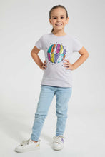 Load image into Gallery viewer, Redtag-Purple-Slogan-Tee-Blouses-Girls-2 to 8 Years
