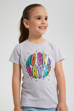 Load image into Gallery viewer, Redtag-Purple-Slogan-Tee-Blouses-Girls-2 to 8 Years
