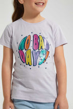 Load image into Gallery viewer, Redtag-Purple-Slogan-Tee-Blouses-Girls-2 to 8 Years
