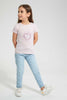 Redtag-Pink-Heart-Rhinestone-Tee-Plain-Girls-2 to 8 Years