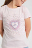 Redtag-Pink-Heart-Rhinestone-Tee-Plain-Girls-2 to 8 Years