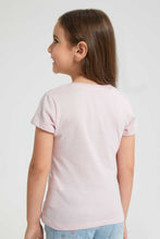 Load image into Gallery viewer, Redtag-Pink-Heart-Rhinestone-Tee-Plain-Girls-2 to 8 Years
