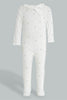 Redtag-White-And-Pink-Frill-Sleep-Suit-Sleepsuits-Baby-0 to 12 Months