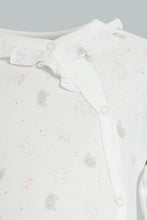 Load image into Gallery viewer, Redtag-White-And-Pink-Frill-Sleep-Suit-Sleepsuits-Baby-0 to 12 Months
