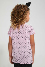 تنزيل الصورة على معرض الصور، Redtag-Pink-Heart-Print-Drop-Needle-Fabric-Tee-Blouses-Girls-2 to 8 Years
