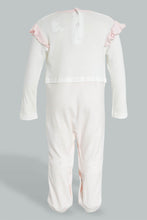 تنزيل الصورة على معرض الصور، Redtag-White-And-Pink-Kitten-Face-Cut-&amp;-Sewn-Sleepsuit-Sleepsuits-Baby-0 to 12 Months
