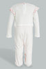 Redtag-White-And-Pink-Kitten-Face-Cut-&-Sewn-Sleepsuit-Sleepsuits-Baby-0 to 12 Months