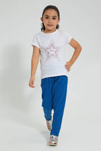 Load image into Gallery viewer, Redtag-White-Star-Rhinestone-T-Shirt-Colour:White,-Filter:Girls-(2-to-8-Yrs),-Girls-T-Shirts,-New-In,-New-In-GIR,-Non-Sale,-S22B,-Section:Kidswear,-TBL-Girls-2 to 8 Years
