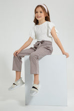 Load image into Gallery viewer, Redtag-White-Rib-Fabric-Frill-Sleeve-T-Shirt-Colour:White,-Filter:Girls-(2-to-8-Yrs),-Girls-T-Shirts,-New-In,-New-In-GIR,-Non-Sale,-S22B,-Section:Kidswear,-TBL-Girls-2 to 8 Years
