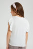 Redtag-White-Rib-Fabric-Frill-Sleeve-T-Shirt-Colour:White,-Filter:Girls-(2-to-8-Yrs),-Girls-T-Shirts,-New-In,-New-In-GIR,-Non-Sale,-S22B,-Section:Kidswear,-TBL-Girls-2 to 8 Years