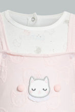 تنزيل الصورة على معرض الصور، Redtag-Pink-Kitten-Jacquard-Duangree-Rompers-Baby-0 to 12 Months

