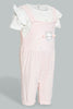 Redtag-Pink-Kitten-Jacquard-Duangree-Rompers-Baby-0 to 12 Months