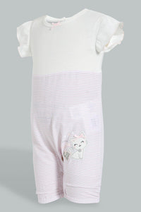Redtag-White-And-Pink-Seer-Sucker-Romper-Colour:Pink,-Filter:Baby-(0-to-12-Mths),-NBG-Rompers,-New-In,-New-In-NBG,-Non-Sale,-S22B,-Section:Kidswear-Baby-0 to 12 Months
