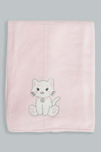 Load image into Gallery viewer, Redtag-Pink-Cat-Fluffy-Blanket-Baby-Blankets-Baby-0 to 12 Months
