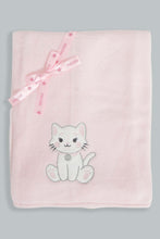 Load image into Gallery viewer, Redtag-Pink-Cat-Fluffy-Blanket-Baby-Blankets-Baby-0 to 12 Months
