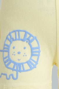 Redtag-Blue-And-Yellow-Lion-T-Shirt-&-Shorts-Set-Colour:Blue,-Filter:Baby-(0-to-12-Mths),-NBF-Sleepsuits,-New-In,-New-In-NBF,-Non-Sale,-S22B,-Section:Kidswear-Baby-0 to 12 Months