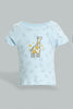 Redtag-Blue-And-Yellow-Lion-T-Shirt-&-Shorts-Set-Colour:Blue,-Filter:Baby-(0-to-12-Mths),-NBF-Sleepsuits,-New-In,-New-In-NBF,-Non-Sale,-S22B,-Section:Kidswear-Baby-0 to 12 Months
