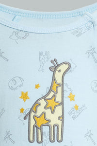 Redtag-Blue-And-Yellow-Lion-T-Shirt-&-Shorts-Set-Colour:Blue,-Filter:Baby-(0-to-12-Mths),-NBF-Sleepsuits,-New-In,-New-In-NBF,-Non-Sale,-S22B,-Section:Kidswear-Baby-0 to 12 Months