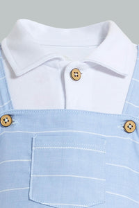 Redtag-Blue-Stripe-Duangree-Romper-Colour:Blue,-Filter:Baby-(0-to-12-Mths),-NBF-Rompers,-New-In,-New-In-NBF,-Non-Sale,-S22B,-Section:Kidswear-Baby-0 to 12 Months