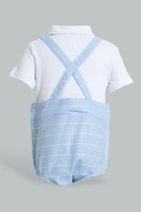 Redtag-Blue-Stripe-Duangree-Romper-Colour:Blue,-Filter:Baby-(0-to-12-Mths),-NBF-Rompers,-New-In,-New-In-NBF,-Non-Sale,-S22B,-Section:Kidswear-Baby-0 to 12 Months