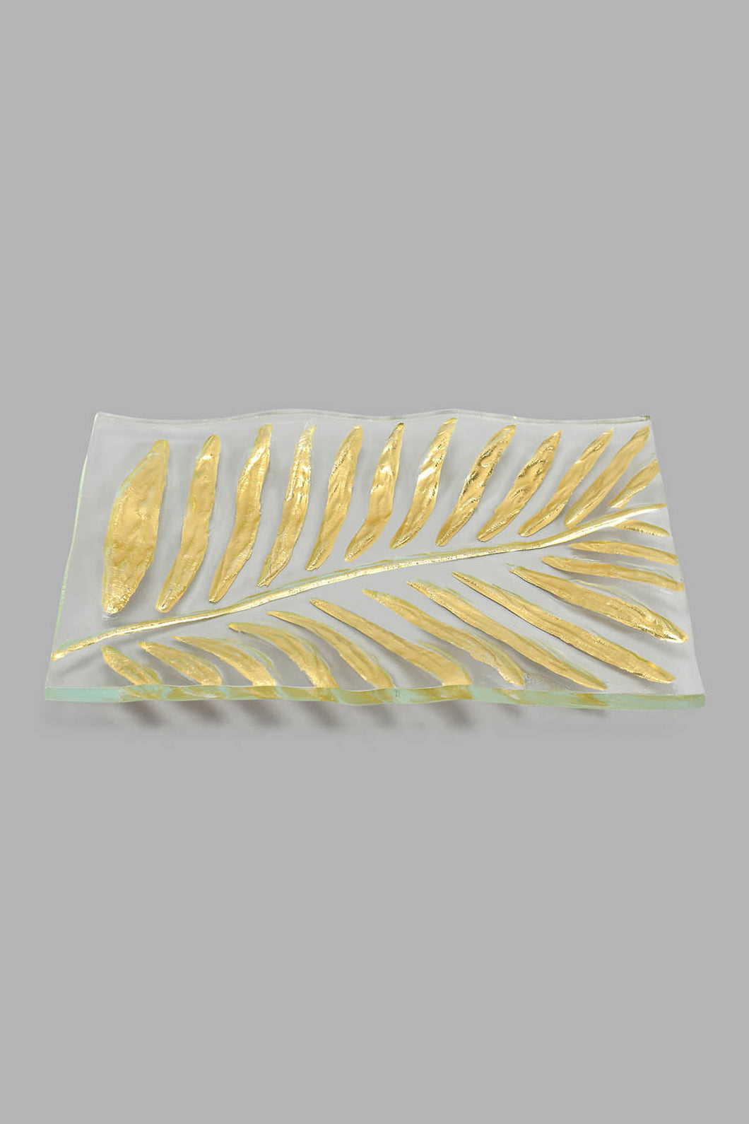 Redtag-Gold-Rectangle-Leaf-Platter-Colour:Gold,-Filter:Home-Dining,-HMW-DIN-Serving-Dish,-New-In,-New-In-HMW-DIN,-Non-Sale,-S22A,-Section:Homewares-Home-Dining-