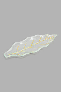 Redtag-Gold-Leaf-Platter-Platter-Home-Dining-