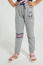 Load image into Gallery viewer, Redtag-Grey-Slogan-Track-Colour:Grey,-Filter:Girls-(2-to-8-Yrs),-Girls-Joggers,-New-In,-New-In-GIR,-Non-Sale,-S22B,-Section:Kidswear,-TBL-Girls-2 to 8 Years
