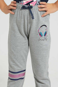 Redtag-Grey-Slogan-Track-Colour:Grey,-Filter:Girls-(2-to-8-Yrs),-Girls-Joggers,-New-In,-New-In-GIR,-Non-Sale,-S22B,-Section:Kidswear,-TBL-Girls-2 to 8 Years