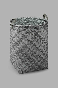 Redtag-Grey-Round-Laundry-Hamper-(Large)-Laundry-Hampers-Home-Bathroom-