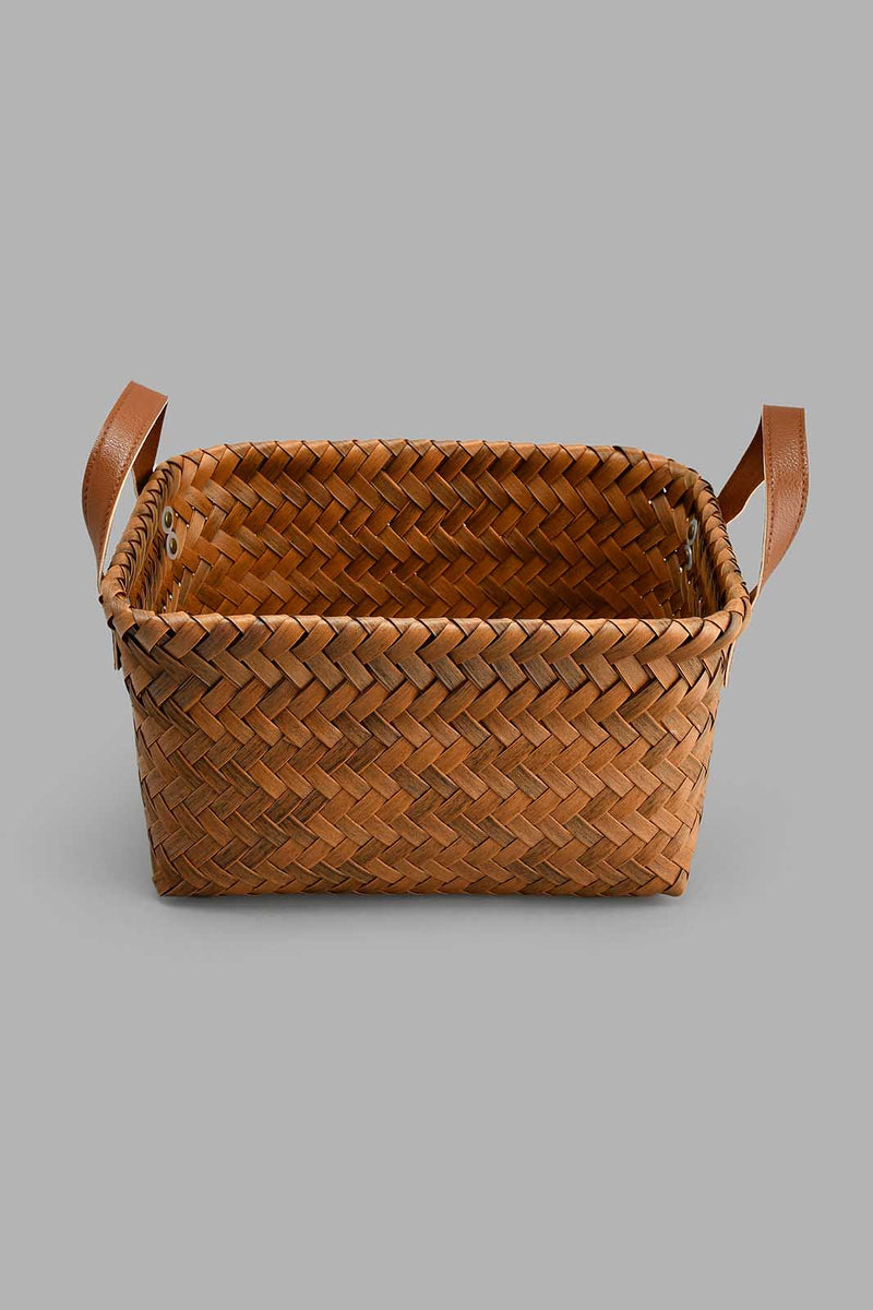 Redtag-Brown-Rectangle-Laundry-Basket-(Medium)-Laundry-Baskets-Home-Bathroom-