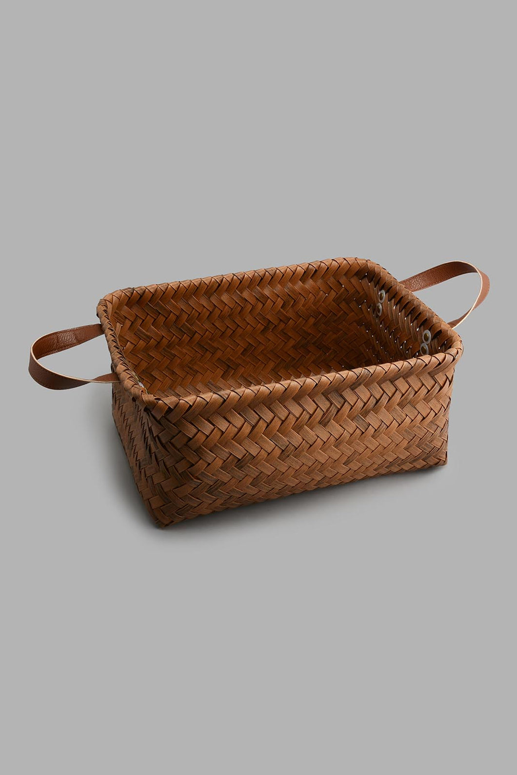 Redtag-Brown-Rectangle-Laundry-Basket-(Large)-Laundry-Baskets-Home-Bathroom-