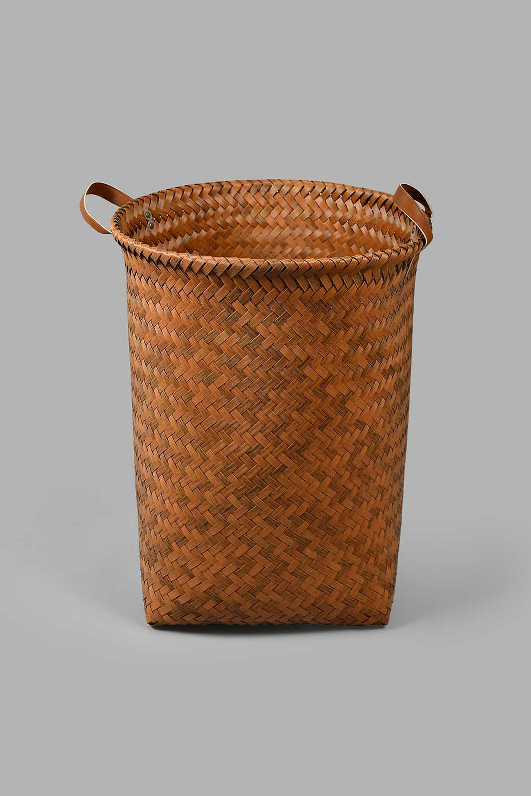 Redtag-Brown-Round-Laundry-Hamper-(Large)-Laundry-Hampers-Home-Bathroom-