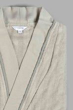 تنزيل الصورة على معرض الصور، Redtag-Grey-Sheared-Stripe-Bath-Robe-Bathrobes-Home-Bathroom-
