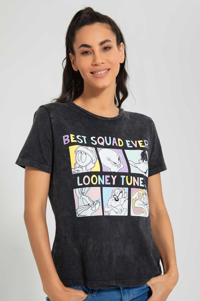 Redtag-Looney-Tunes-Print-T-Shirt-Active-Tees-Women's-