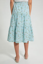 Load image into Gallery viewer, Redtag-Mint-Floral-Tiered-Skirt-Skirts-Senior-Girls-9 to 14 Years
