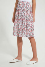 Load image into Gallery viewer, Redtag-Yellow-Floral--Print-Pleated-Skirt-Skirts-Senior-Girls-9 to 14 Years
