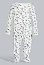 Load image into Gallery viewer, Redtag-White-And-Grey-Peanut-2-Piece-Pack-Sleep-Suit-Sleepsuits-Baby-0 to 12 Months
