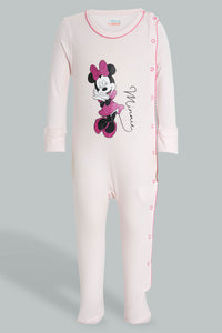 Redtag-Pink-Minnie-Mouse-2-Piece-Pack-Sleep-Suit-Sleepsuits-Baby-0 to 12 Months